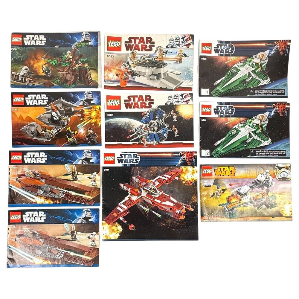 Lot Of 10 LEGO Star Wars Instruction Manuals For Sets 7956 7957 7959 8083 8086 +